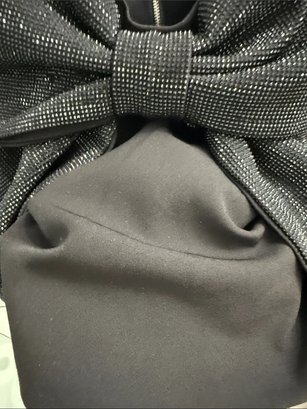 ZARA Black Sparkle Bow Crop Top